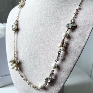 J Crew Crystal and Pearl Necklace
